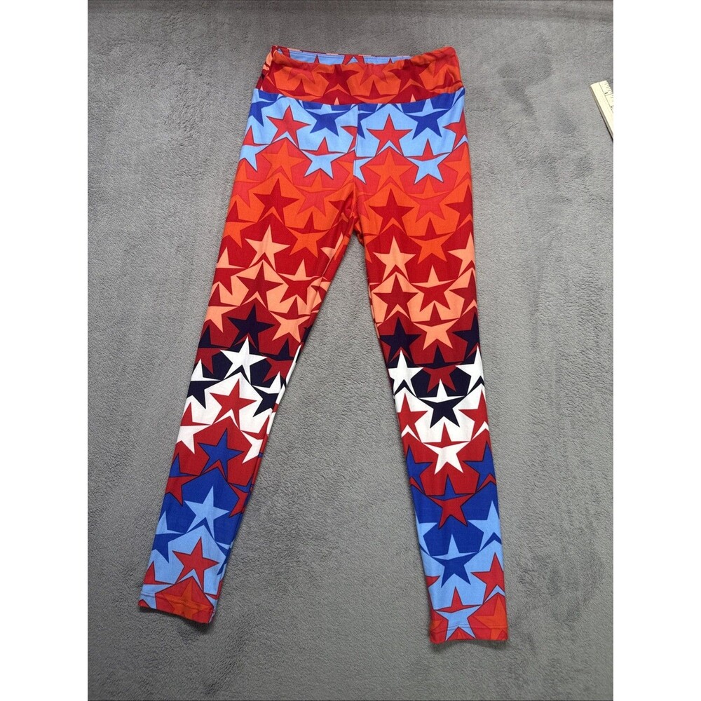 **EUC** LuLaRoe Leggings - OS - Americana Red White Blue Ombre Stars - UNICORN!